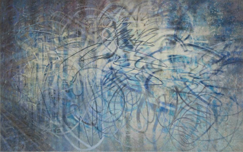 Gleam: Looming Signs # 01 // Scribble, 2008,Acryl auf Leinwand,180 x 290 cm