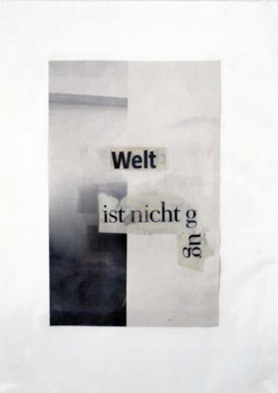 zelle und welt n° 01 03 / Ohne Titel, since 2009,photography, tape, laser print, words,30 x 20 cm