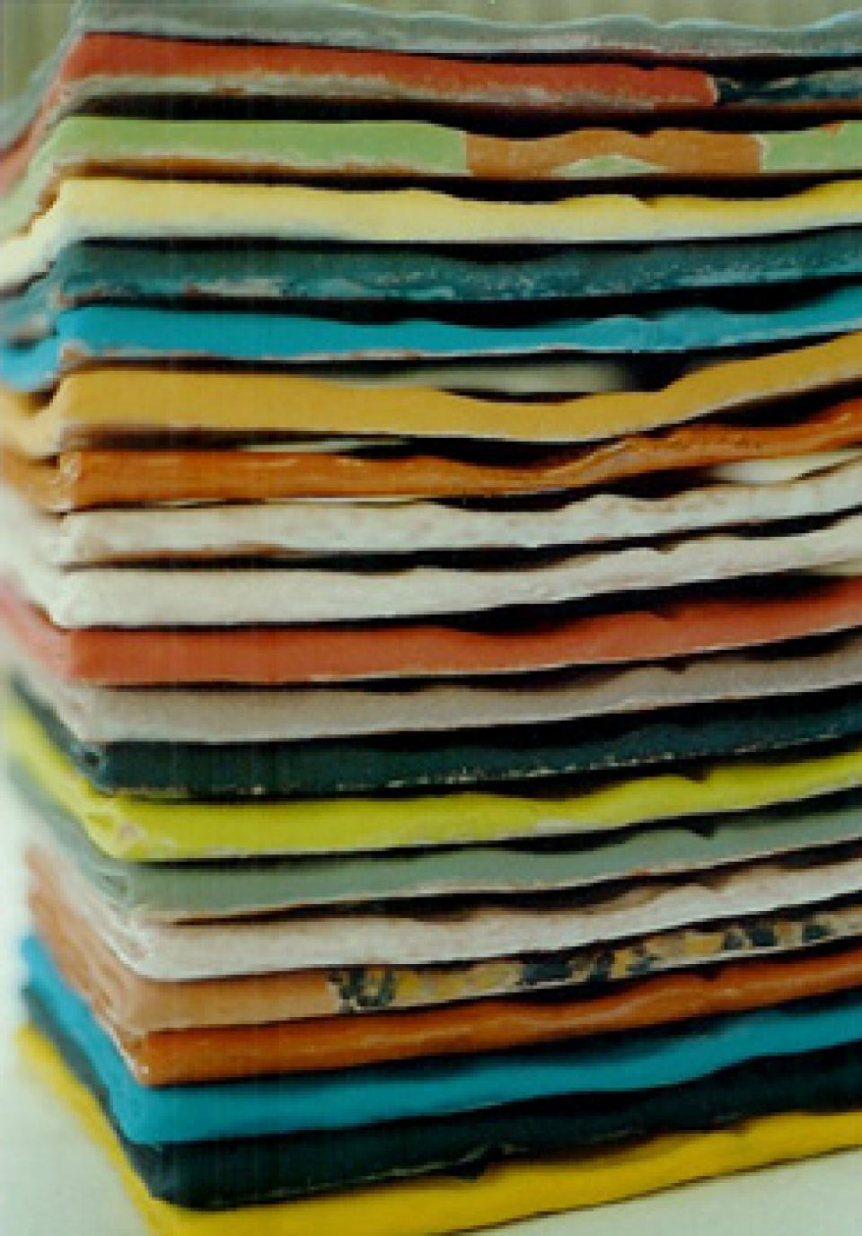 T-Shirts (detail), 1996,ceramics, faience,stack