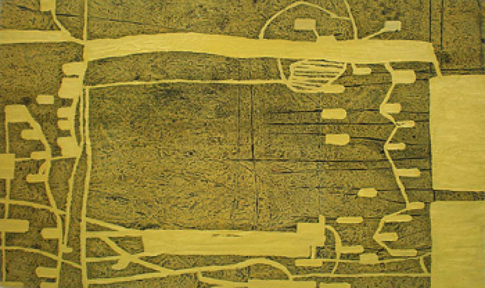 2007-2008  01 o.T., 2008,oil colour, graphite and wax on paper,42 x 70 cm