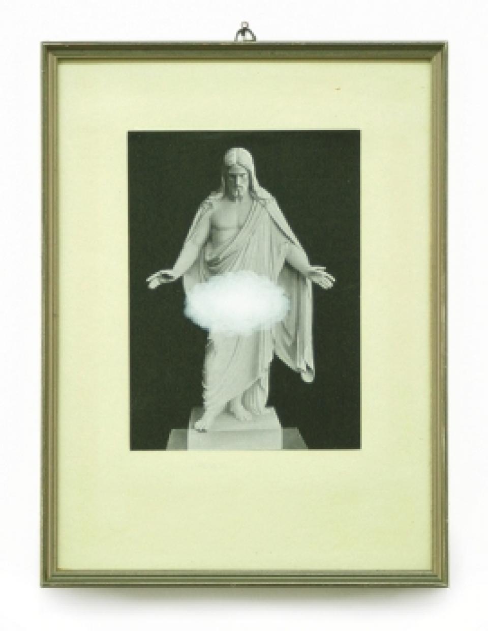 Jesus, 2009,acrylic on art print, glazed frame,27 x 25 cm