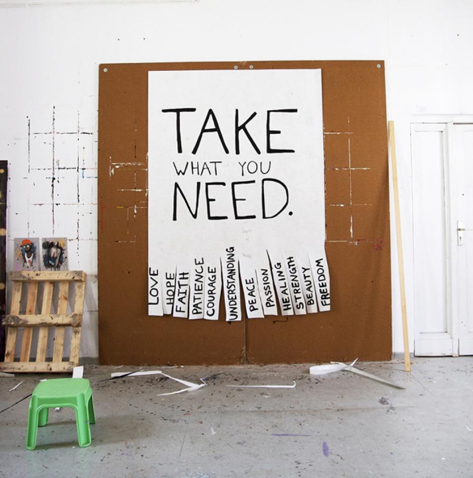 Take the Lot, 2012,oil on paper,200 x 150 cm