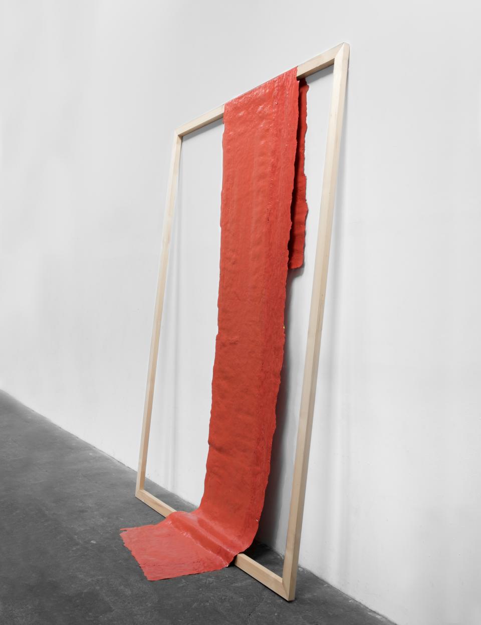 no title (290214), 2014,acrylic paint, wooden strip,300 x 210 cm