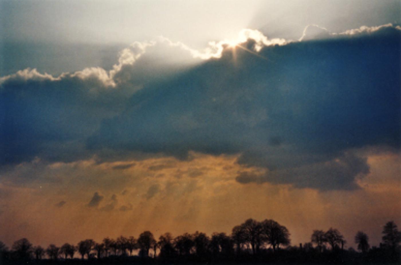 Himmel blau+orange