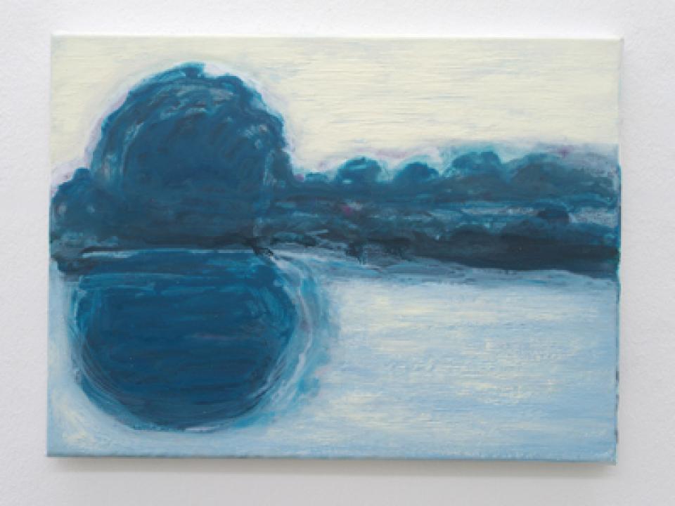  Landschaft/Malerei  Landschaft, blau, 2009,acrylic/oil on canvas,30 x 40 cm