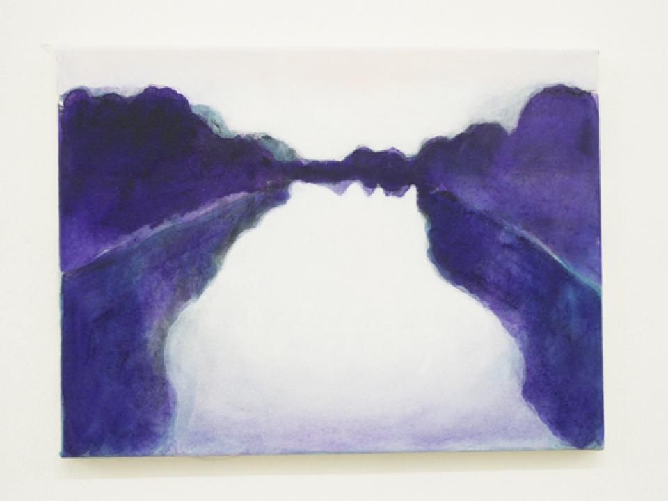  Landschaft/Malerei  Spiegelung, violett, 2011,acrylic on canvas,30 x 40 cm