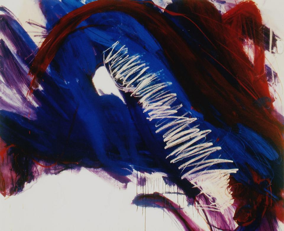 no title, 1997,oil / oil crayon on nettle,200 x 240 cm