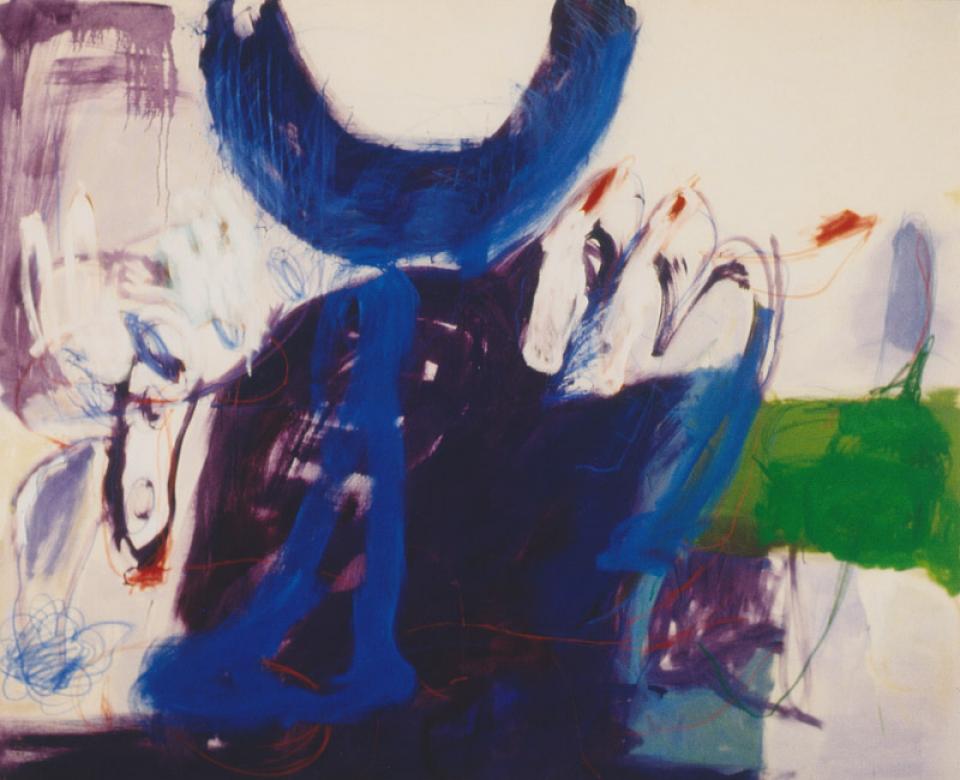 no title, 1997,oil / oil crayon on nettle,200 x 240 cm