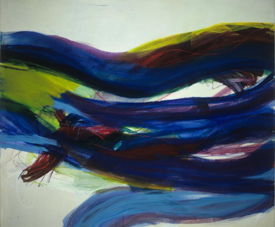 die Welle, 2001,oil / oil crayon on nettle,200 x 240 cm