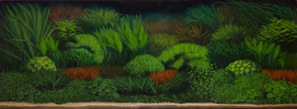  Naturalia Aquarium, 2007,oil on chipboard,55 x 151 cm