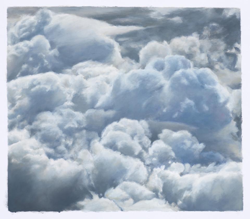 07 // Wolken  06 // Ohne Titel (WOL VI), 2012,oil on paper,29,5 x 33,5 cm