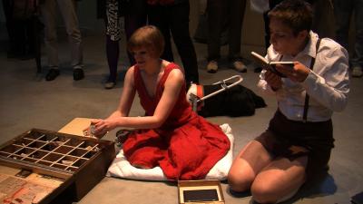Demuth Touching Phaistos 2014 Performance Leslie Mader Lasergravierter Zeichensatz Forty Five Symbols Publikation